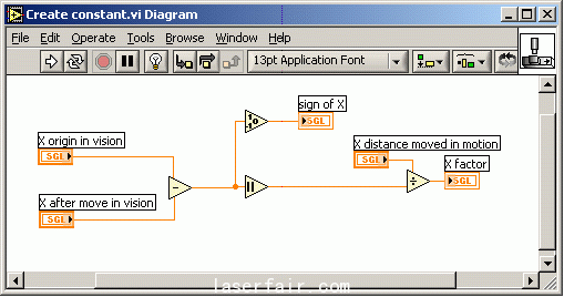  用于关联视觉单元和运动控制单元的LabVIEW 代码